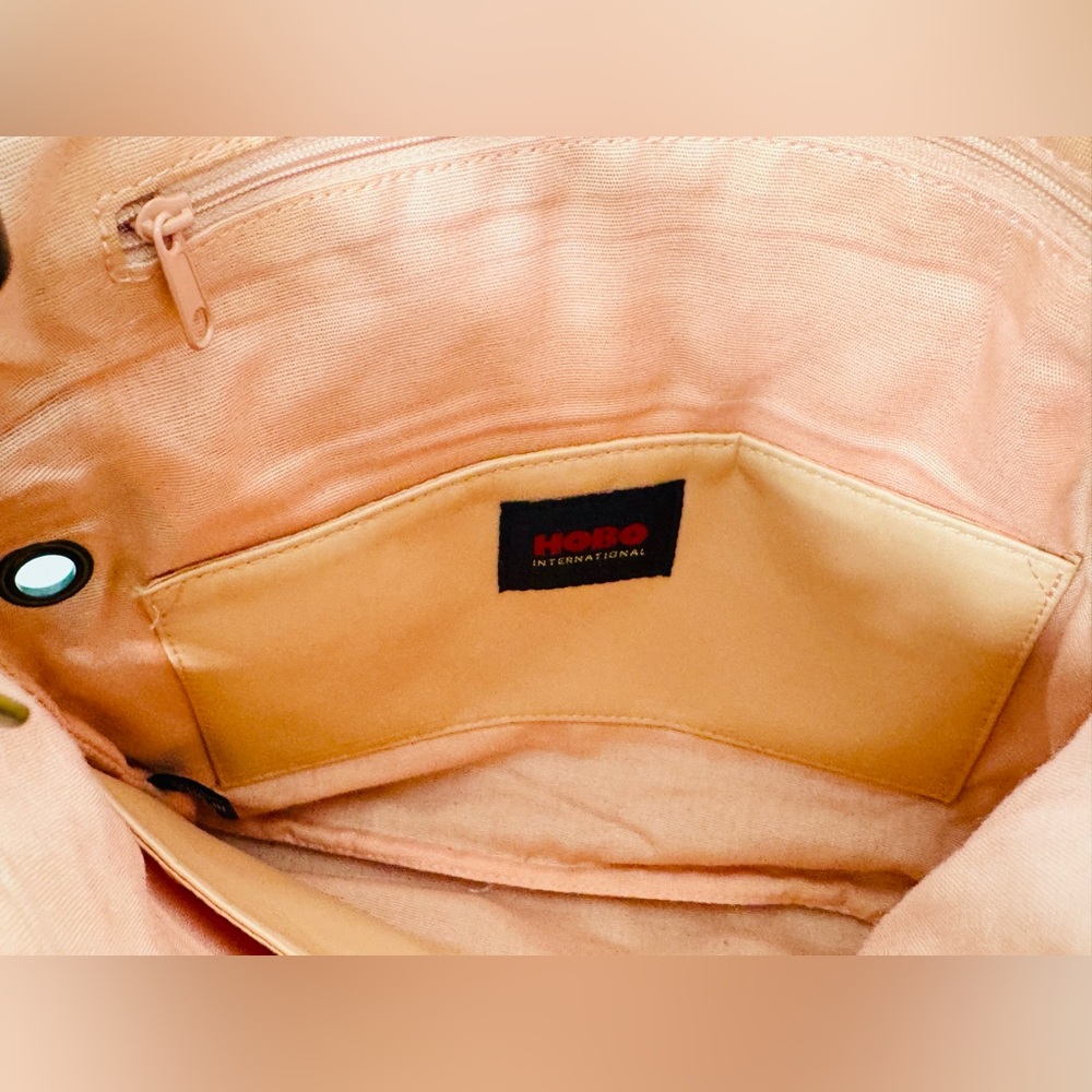 Hobo Brown Leather Shoulder Bag Embellished Citrine Yellow Gem Stones Clean EUC - Picture 9 of 11